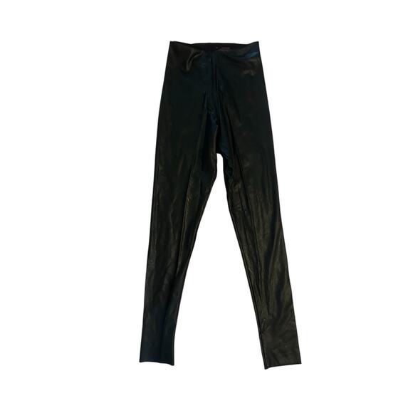 Women M Commando Black Faux Leather Pants High Rise Leggings Skinny Smoothing - Picture 1 of 7